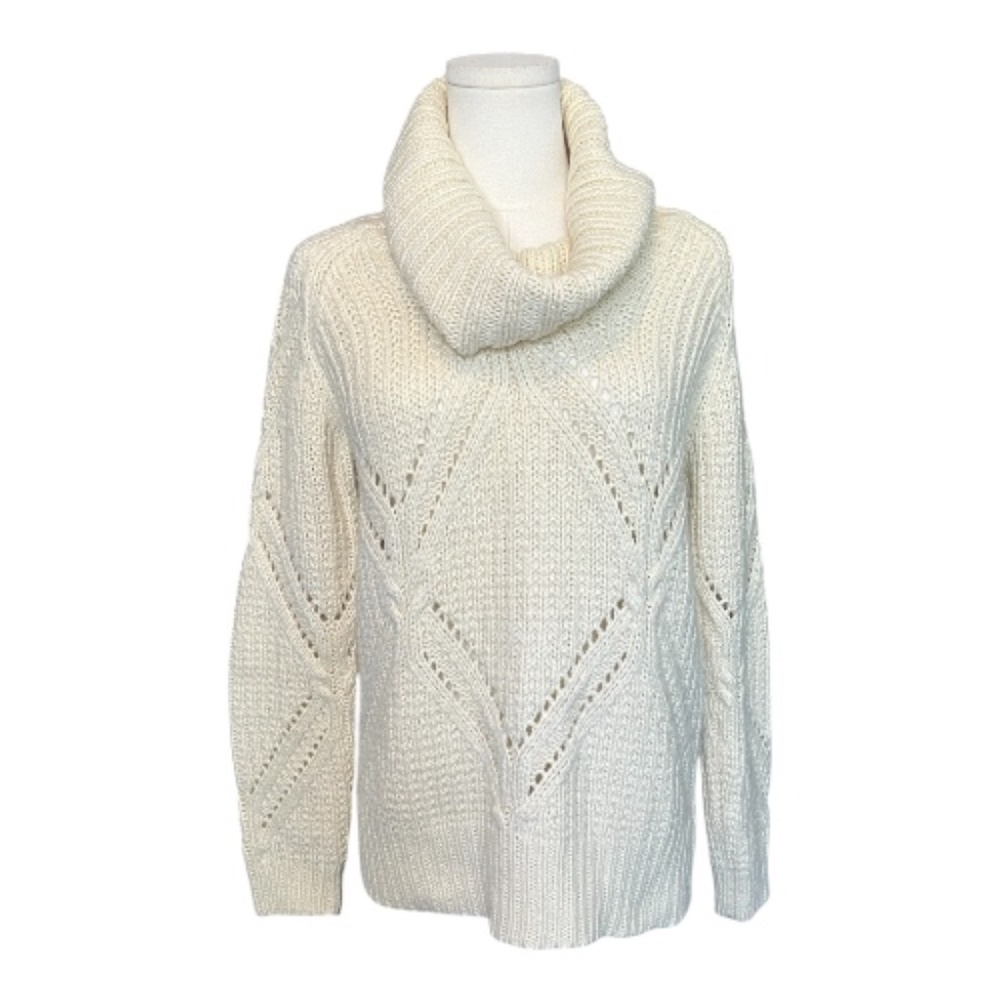 NWOT JCP cream acrylic wool-blend tunic sweater – size S